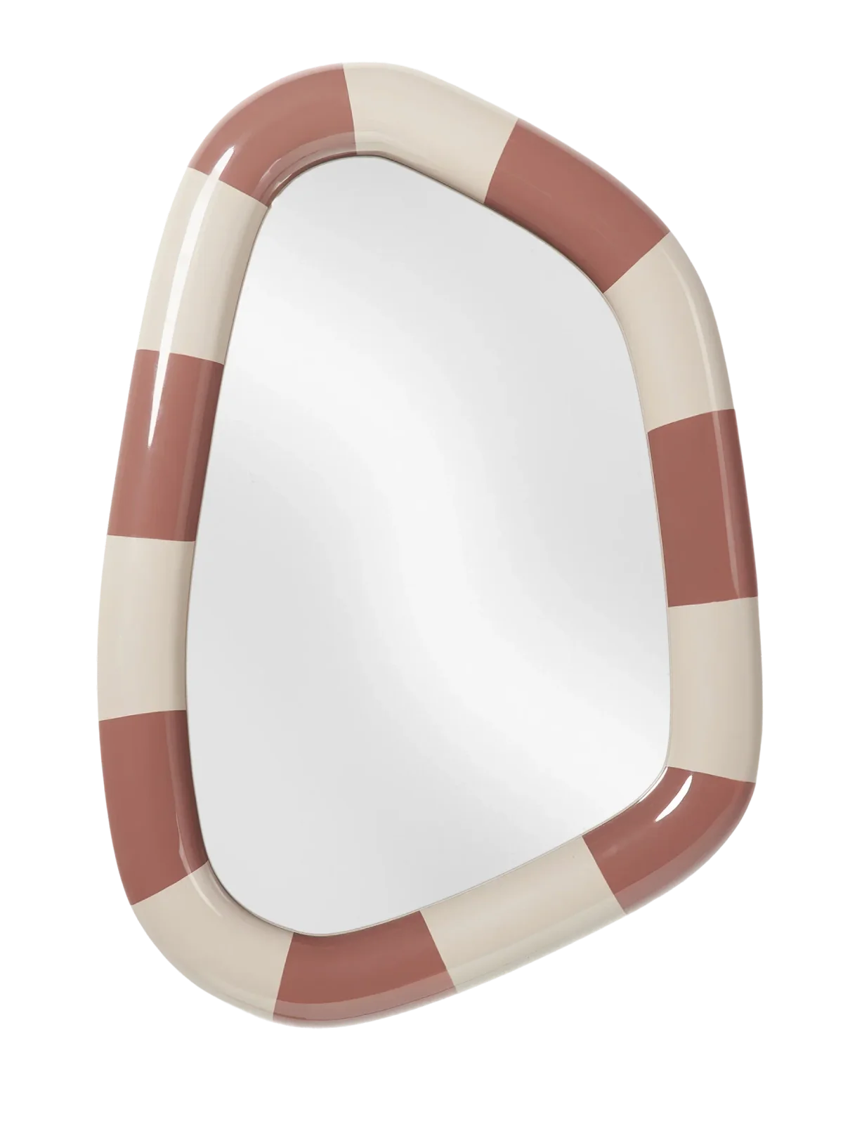 Irina Striped Wall Mirror Beige Brown, Westwing