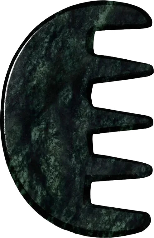 Scalp Comb in Nephrite Jade, Lanshin