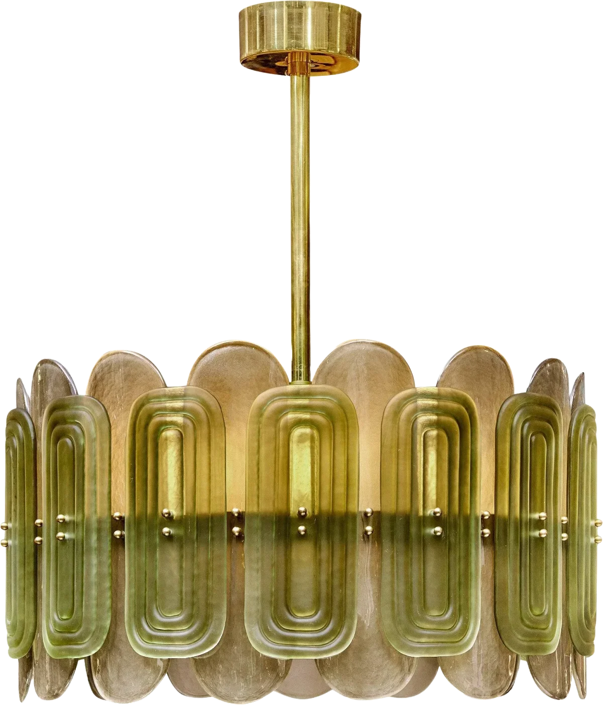 Murano Glass Chandelier with Green & Smoked Finish, 1stdibs