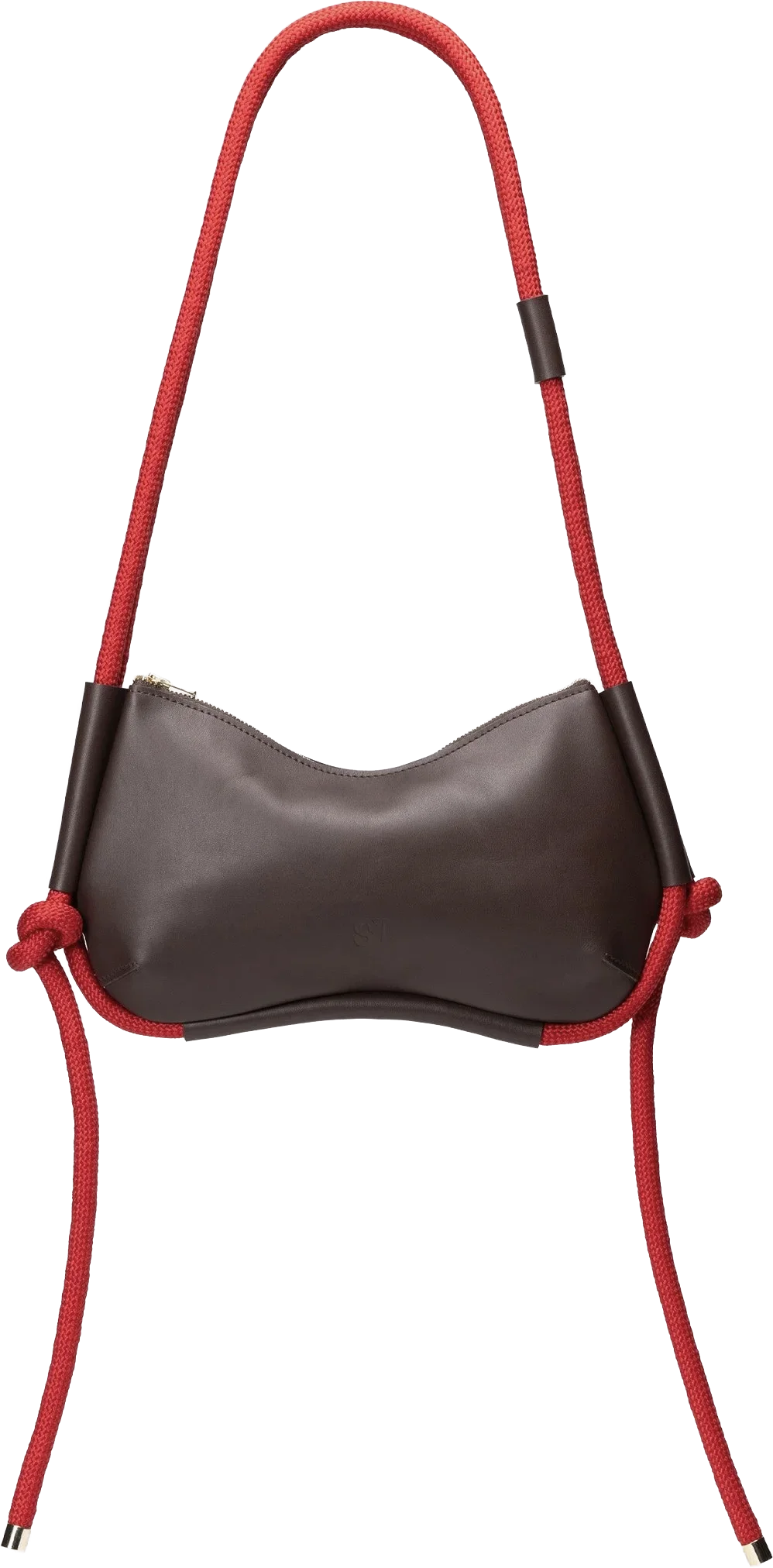 Mini handbag in brown calf leather, Sūra
