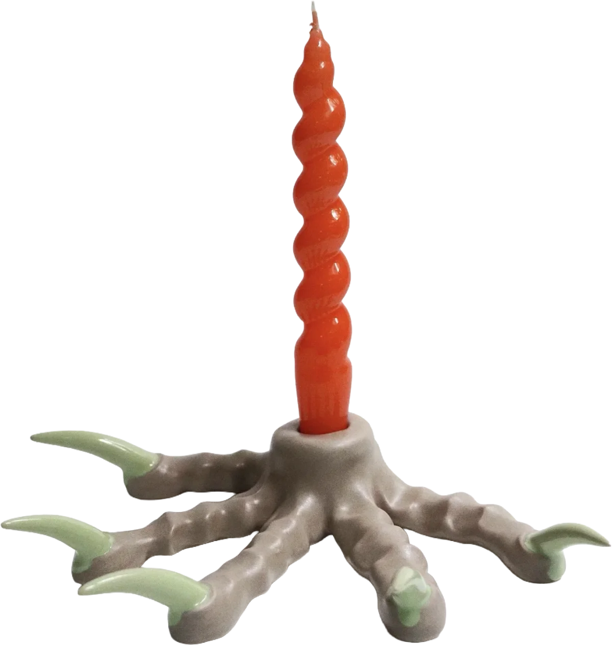 Grey Paw Candlestick with Mint Nails, Naomi Gilon