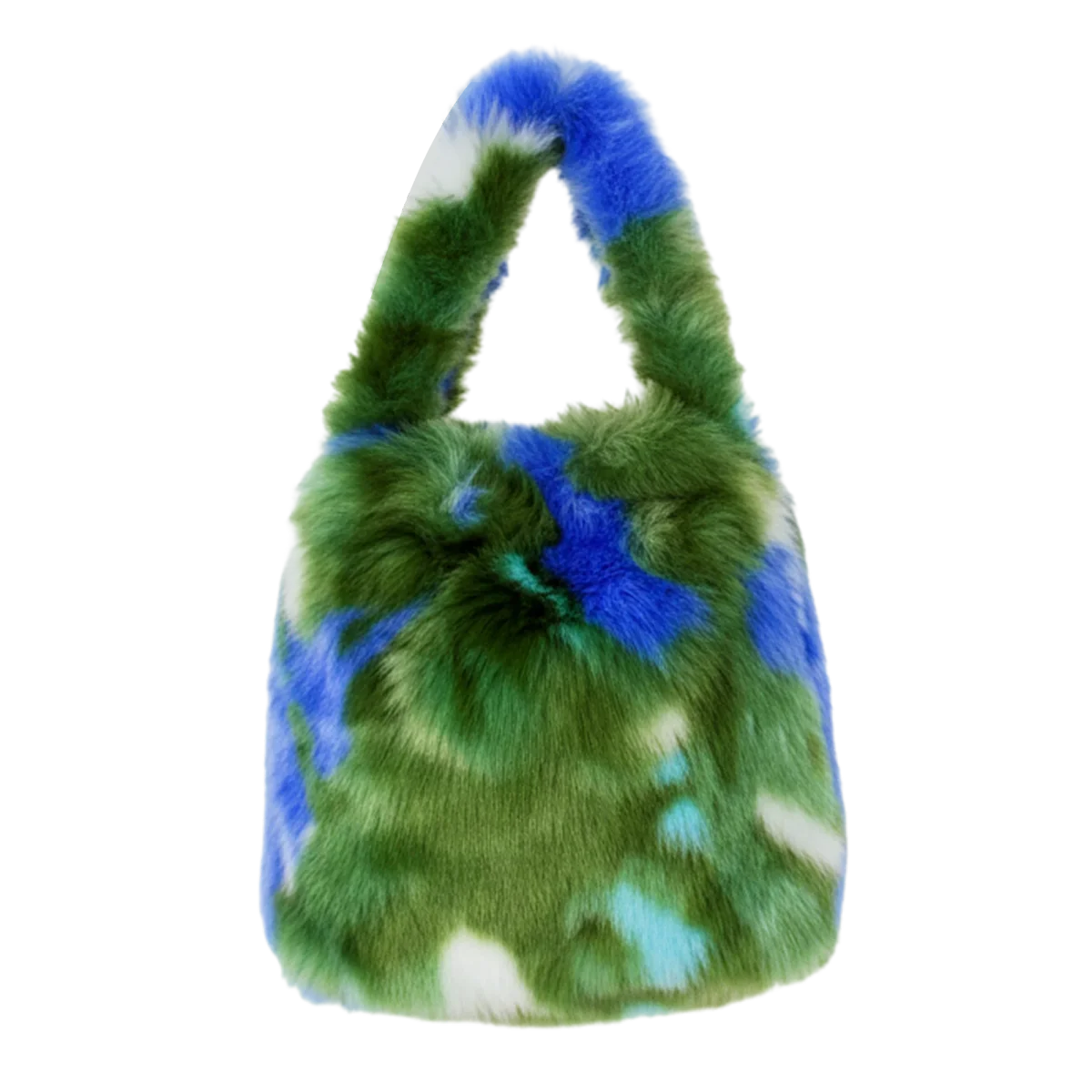 Jacquard Print Fur Drawstring Bag, Susan Fang