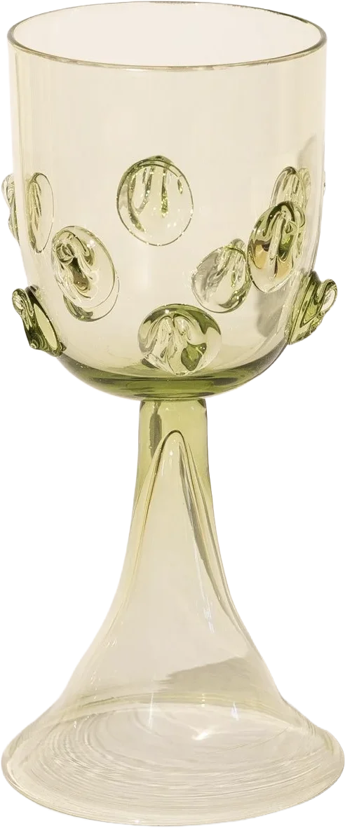 A pair of dotted Mouthblown wine goblets, Lucie Claudia Podrabska