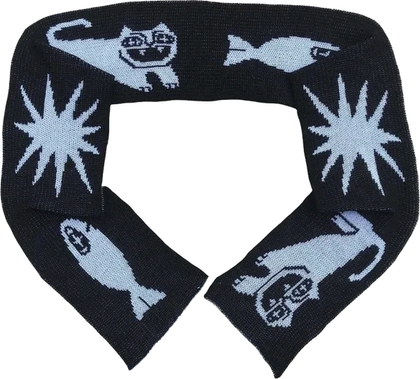 Dark Jacquard Knit Warm Scarf, Cosmoslay