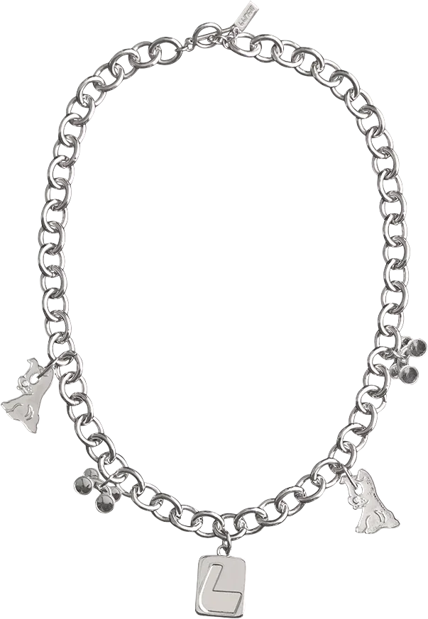 charm necklace, lunge