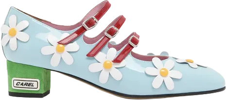 Daisy K Light Blue Mary Jane Heels, Carel Paris