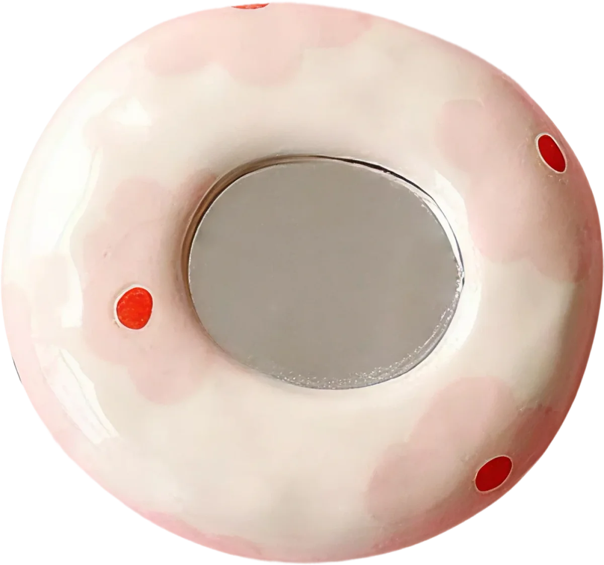 small pink floral mirror, berthe ceramique