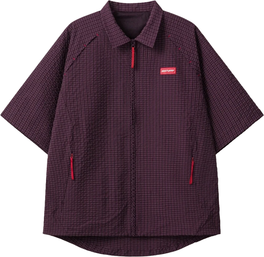 rr ss checked shirt burgundy, ssstufff
