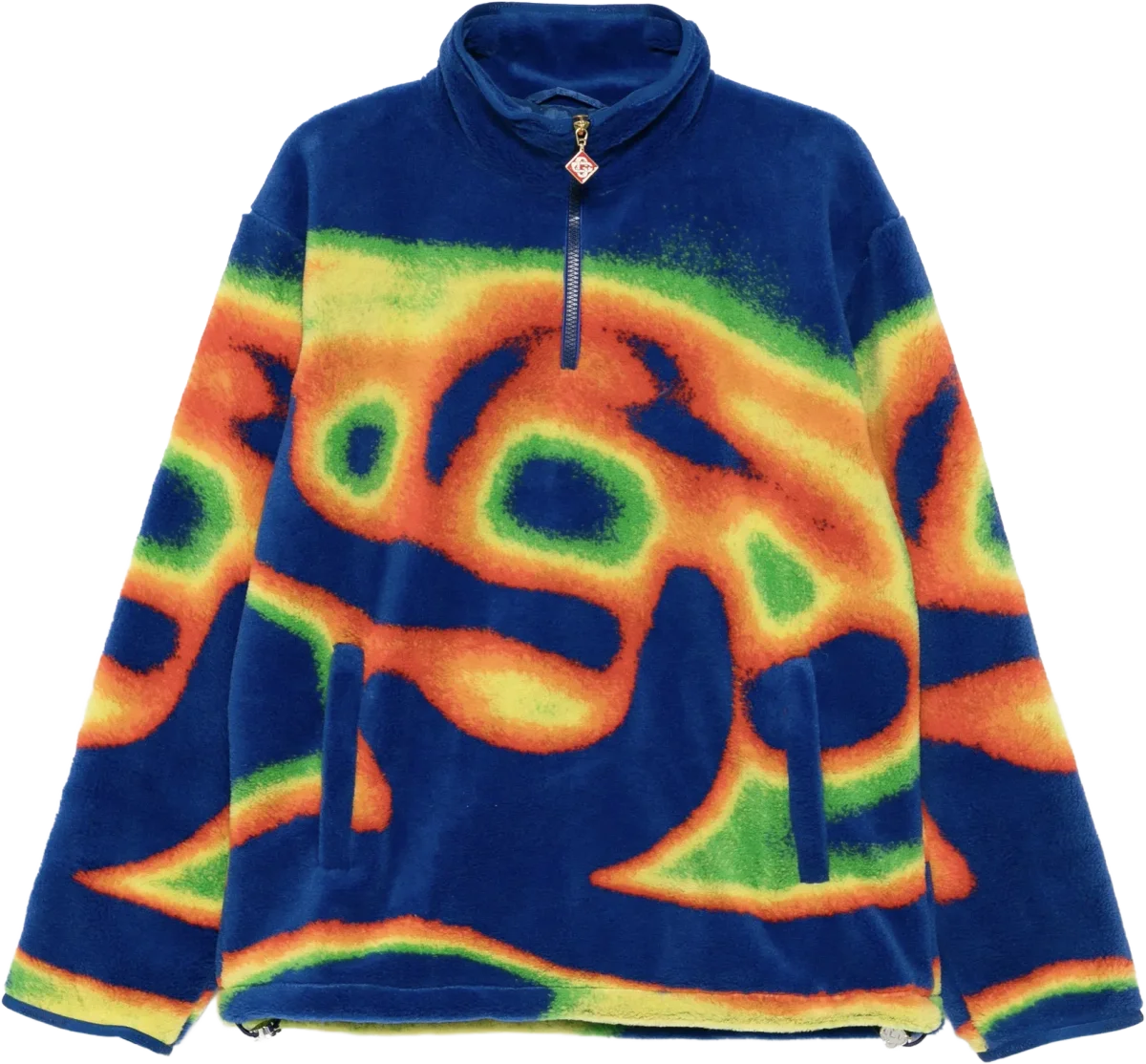 zip abstract fleece sweatshirt, casablanca 