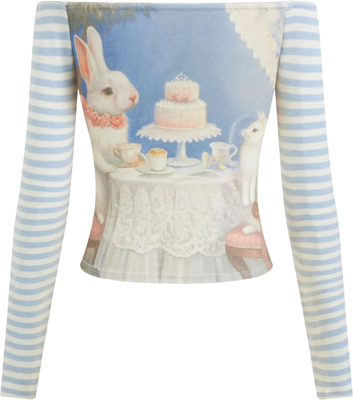 off shoulder rabbit long sleeve tee, cider