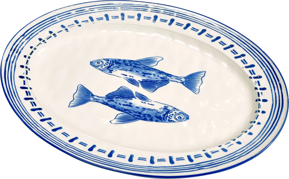 oval ceramic fish platter, joanna wood