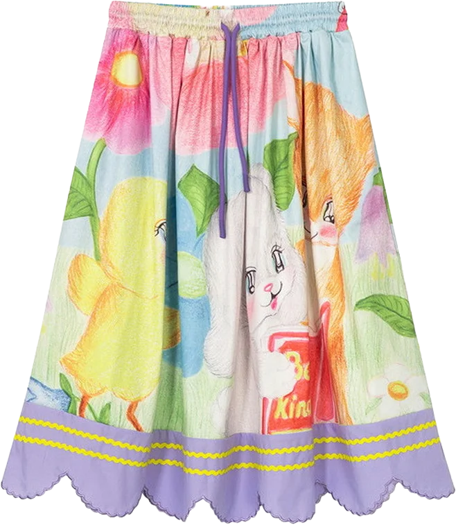 flowre character scallop watercolor fancy flare skirt, tntntutu
