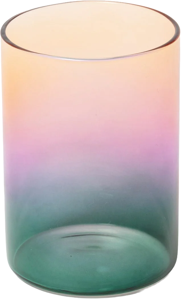gradient glass 3 tone teal lilac amber, sfmoma