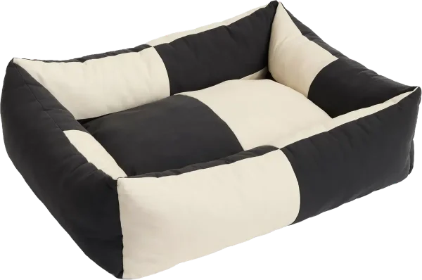 Checkerboard Dog Bed, Hay
