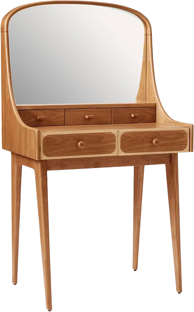 Emma Chamberlain Two-Tone Curved Wood Vanity, west elm