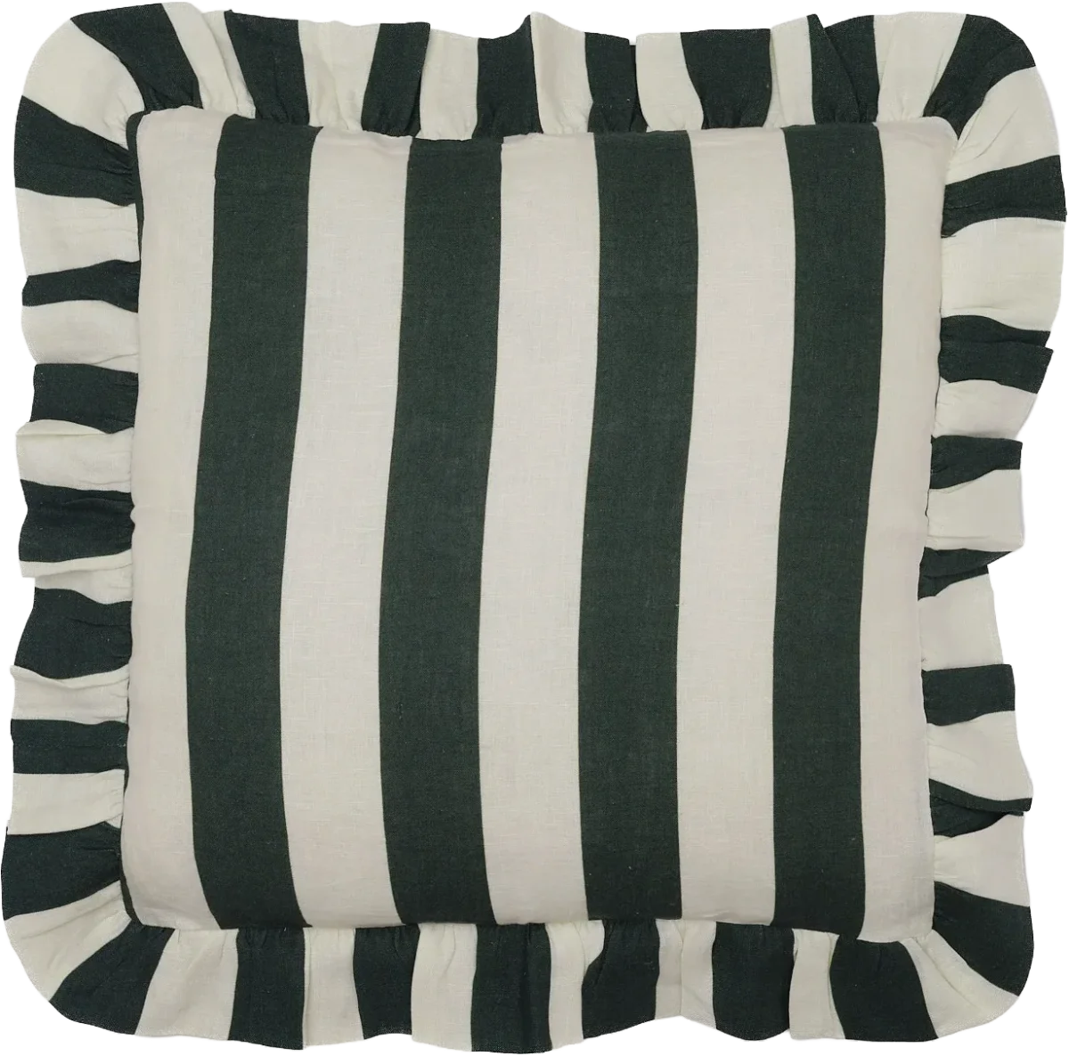 Forest Green Wide Stripe Cushion Cover, amuse la bouche