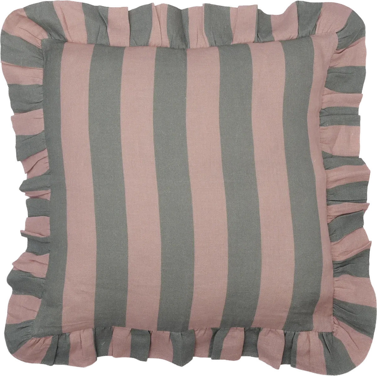 Sage & Blush Wide Stripe Cushion Cover, Amuse la Bouche