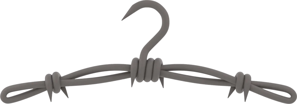 barbwire hangers (digital 3D printable file), sucux