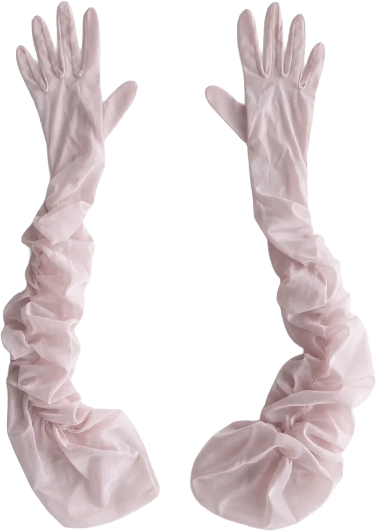 Powder Ruffles Gloves in Pink, tender and dangerous
