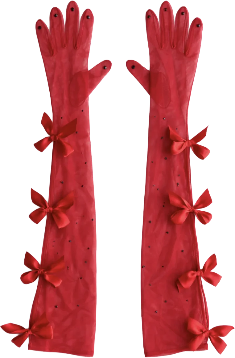 Ruby Sparkle Red Gloves, tender and dangerous