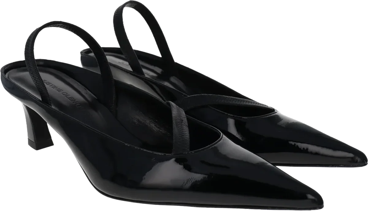 sofia black slingbacks shoes, justine clenquet
