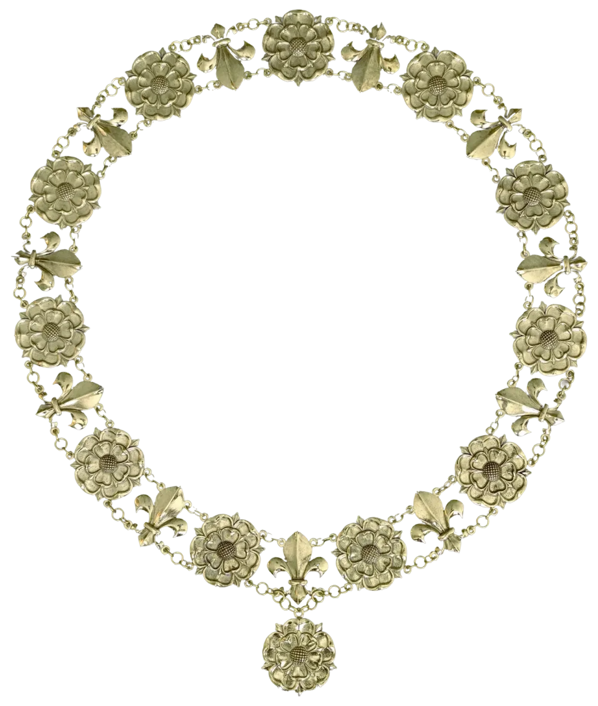 Tudor Livery Collar in Antique Brass, Rose or Golden Fleece, Renaroque