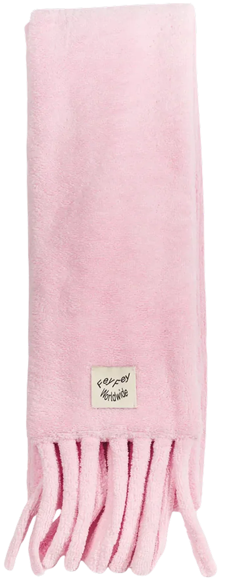 pink towel scarf, fey fey