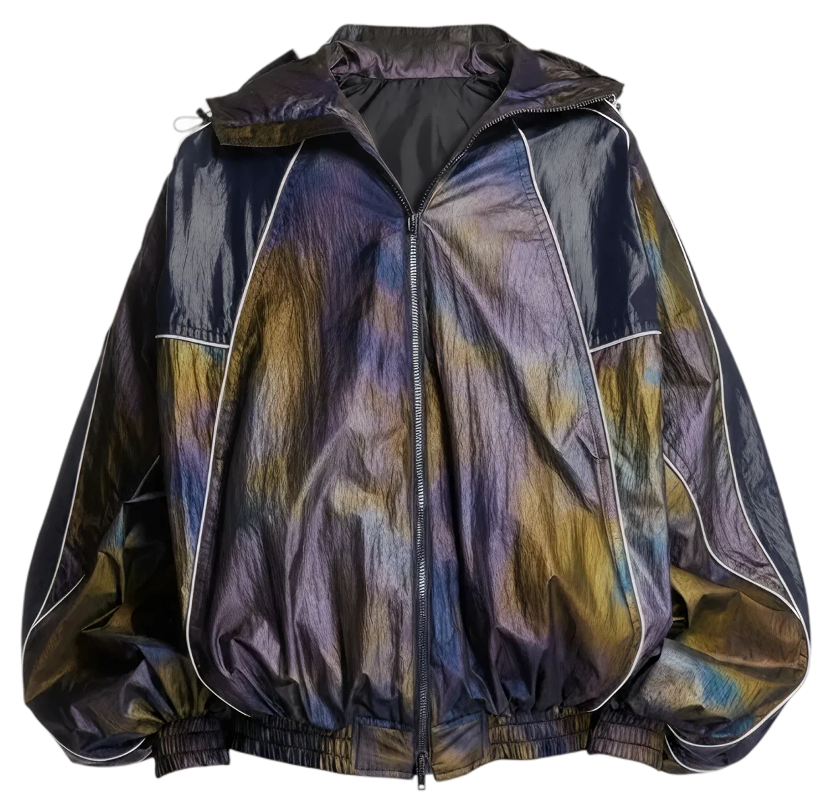 Blue Patterned Windbreaker Jacket, antonia