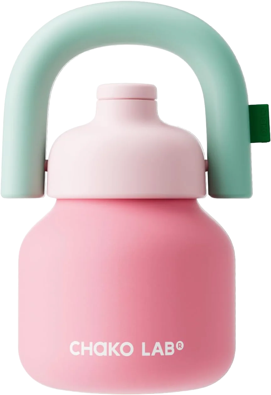 water bottle in pink, chako lab