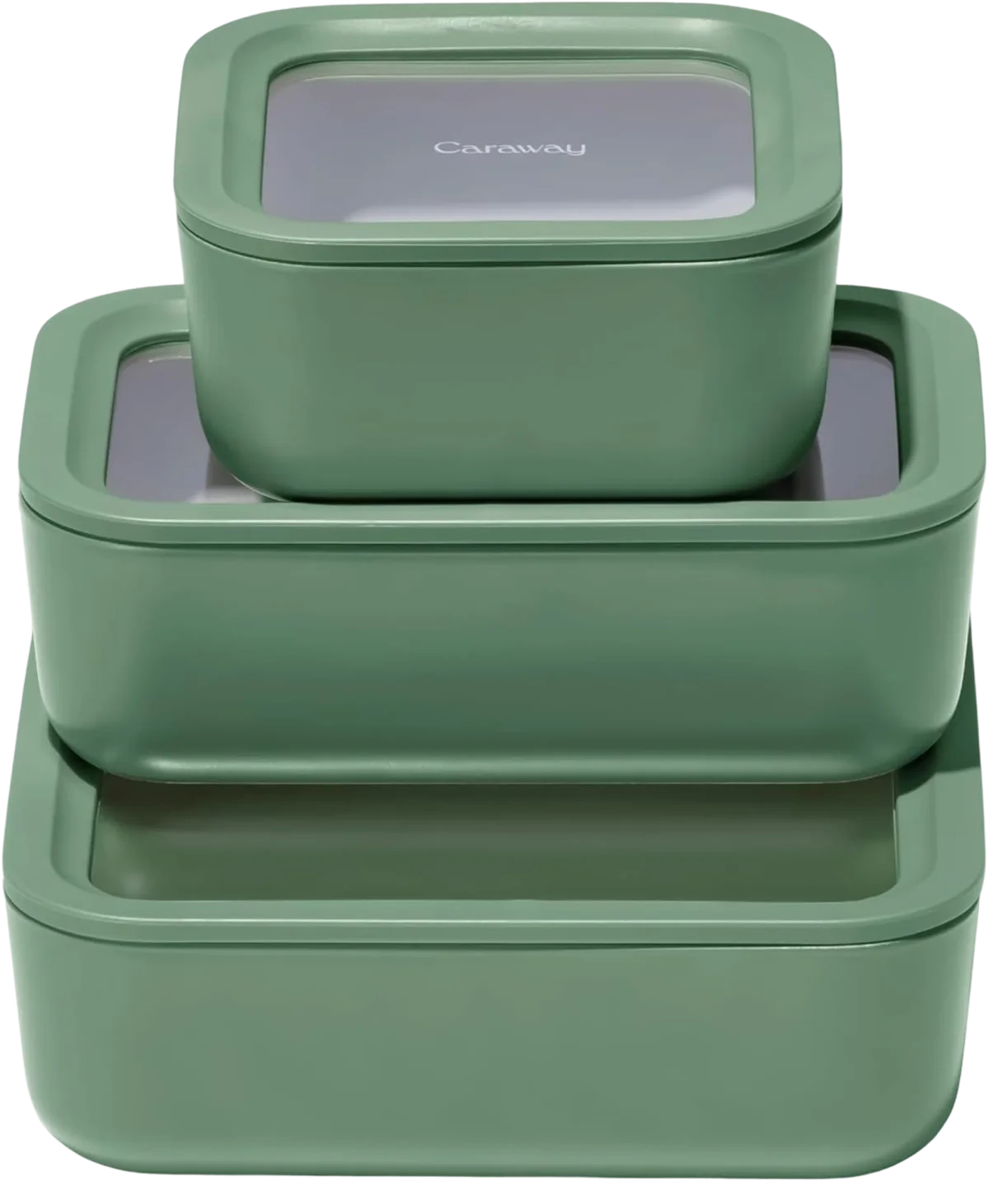 Glass Food Storage Set in Green, Caraway