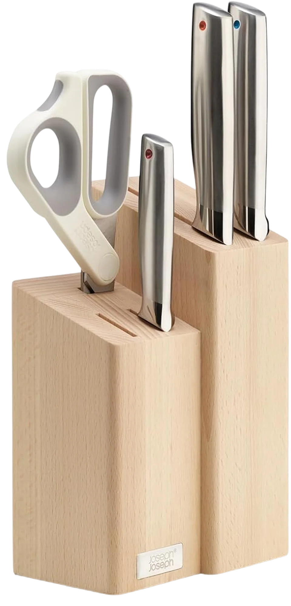 5-piece knife, cleaver and scissor set with beechwood block, Joseph Joseph