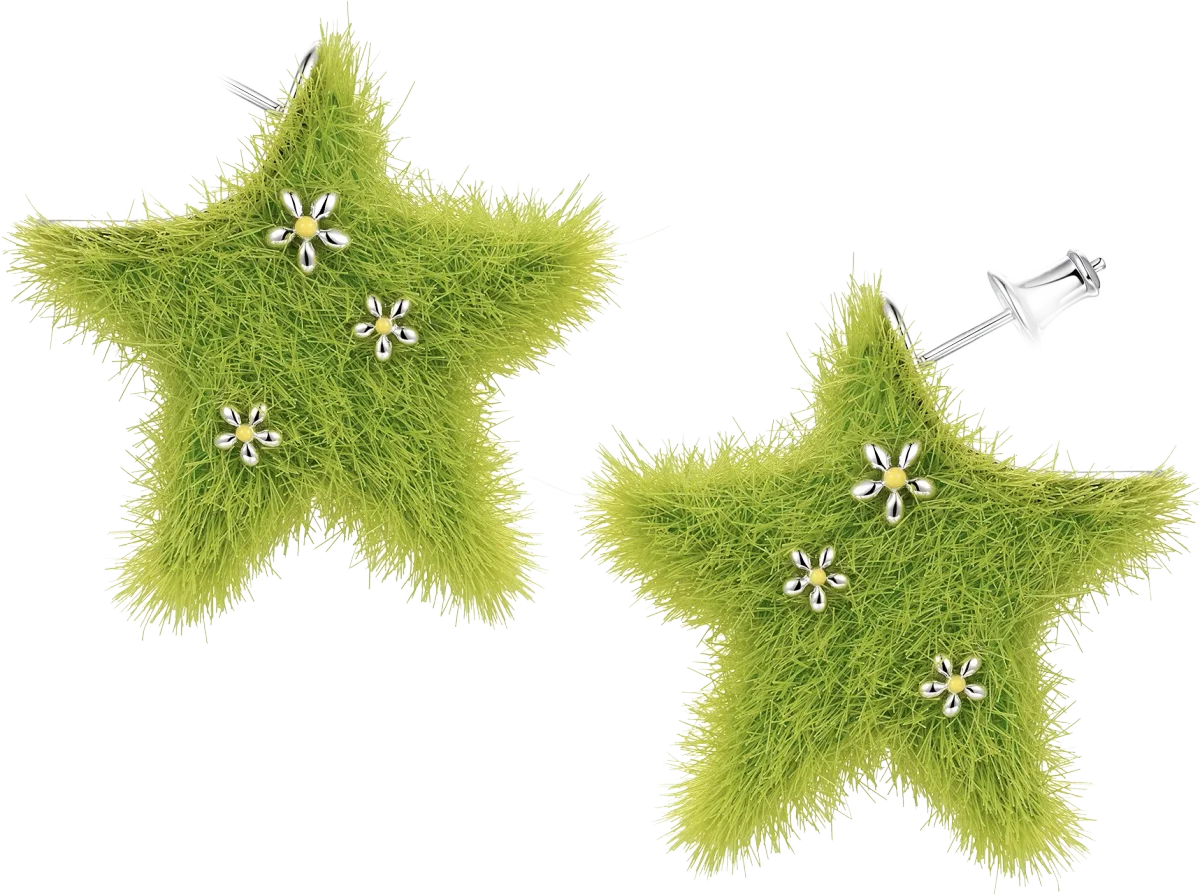 Paradise / Grass Star Stud Earring, yvmin