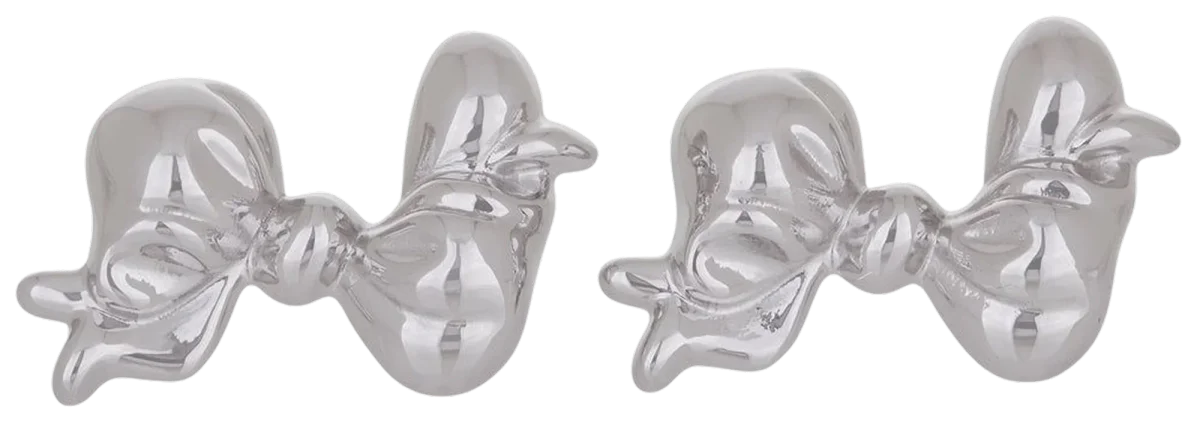 Big Bow Earrings in Silver, mondo mondo