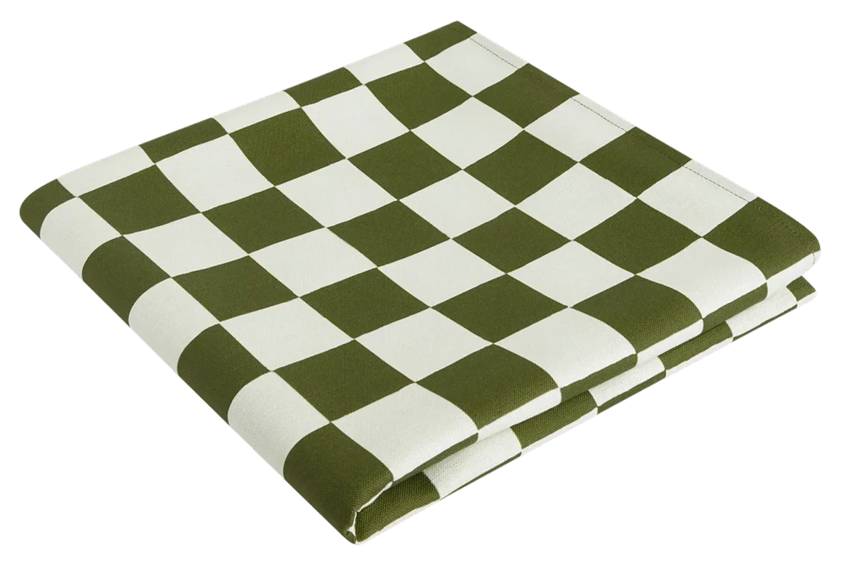 Tablecloth in Mint Cream & Cypress Midi Check, Colours of Arley