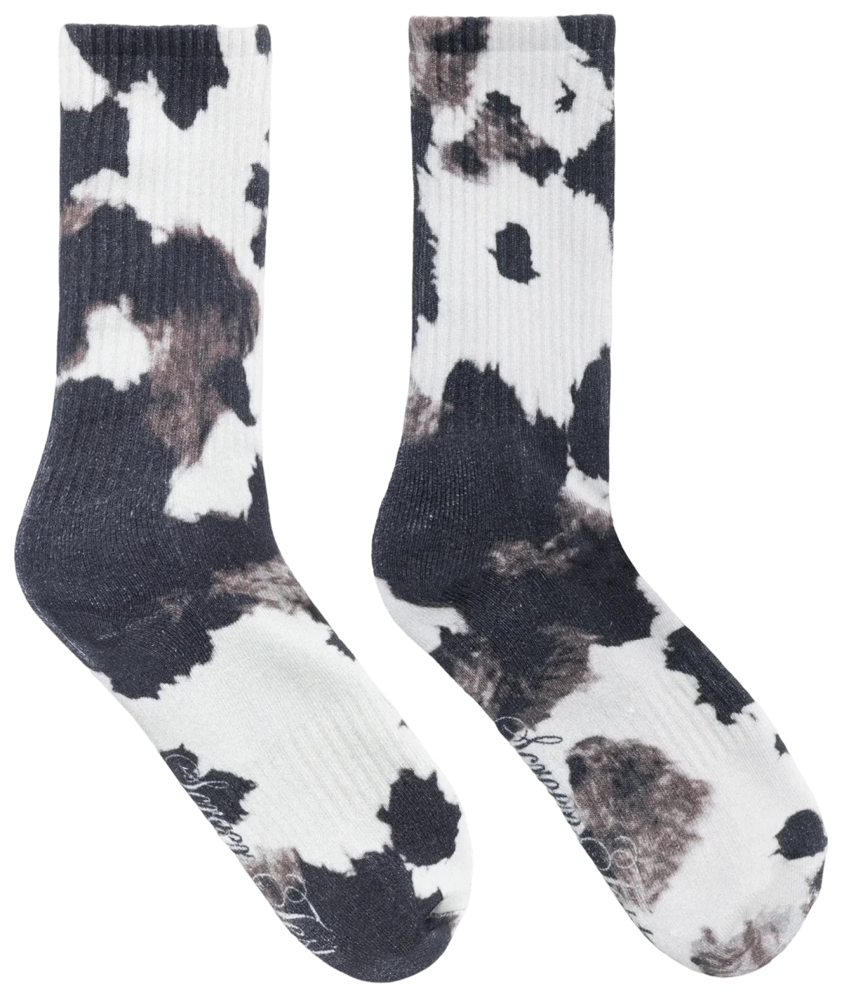 Brushed Cotton Cow Pattern Socks, Scrt