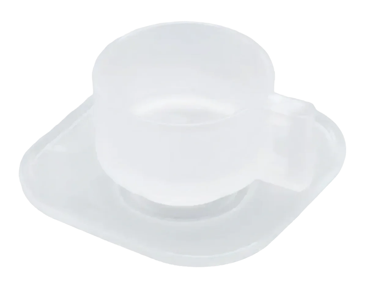 Frosted Glass Espresso Cup & Saucer, Arno Glass