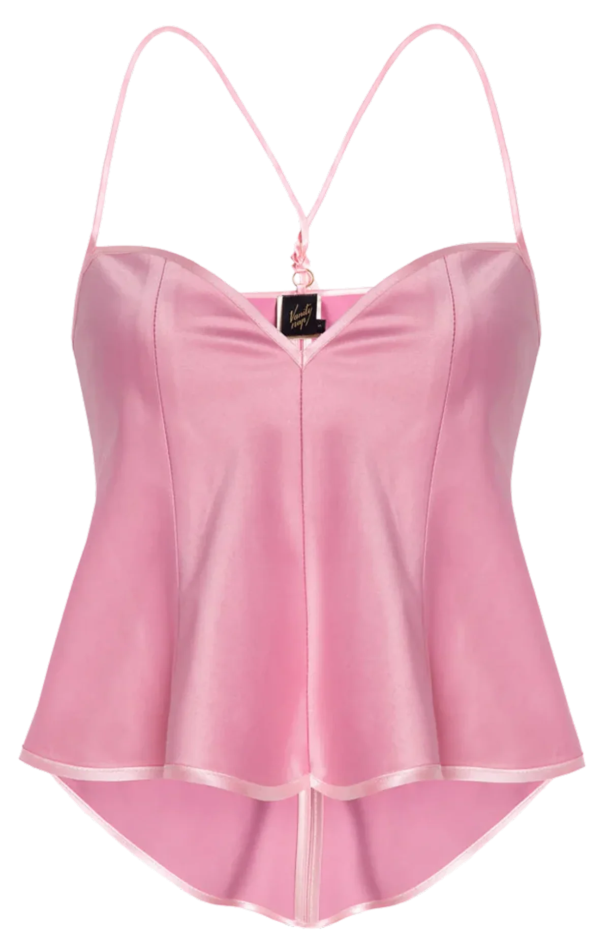 Satin corset top in pink, Vanity Nap