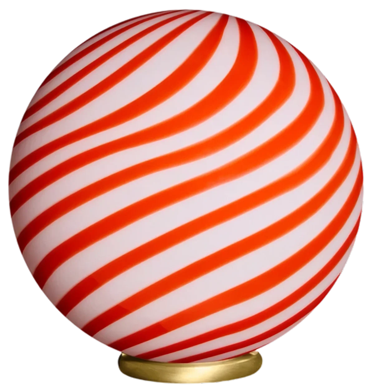 Candy Table Lamp, Red/White Swirl, Vetro