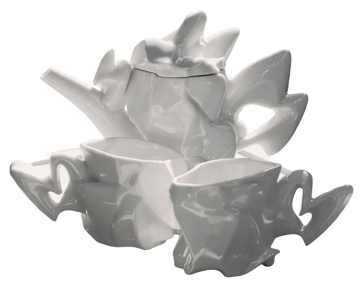Wavy Tea Set, Octave Rimbert-Rivière for lateral